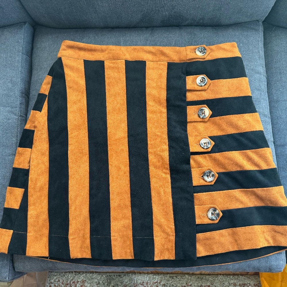 Anthropologie Faux Suede Mini Skirt (Size 12)